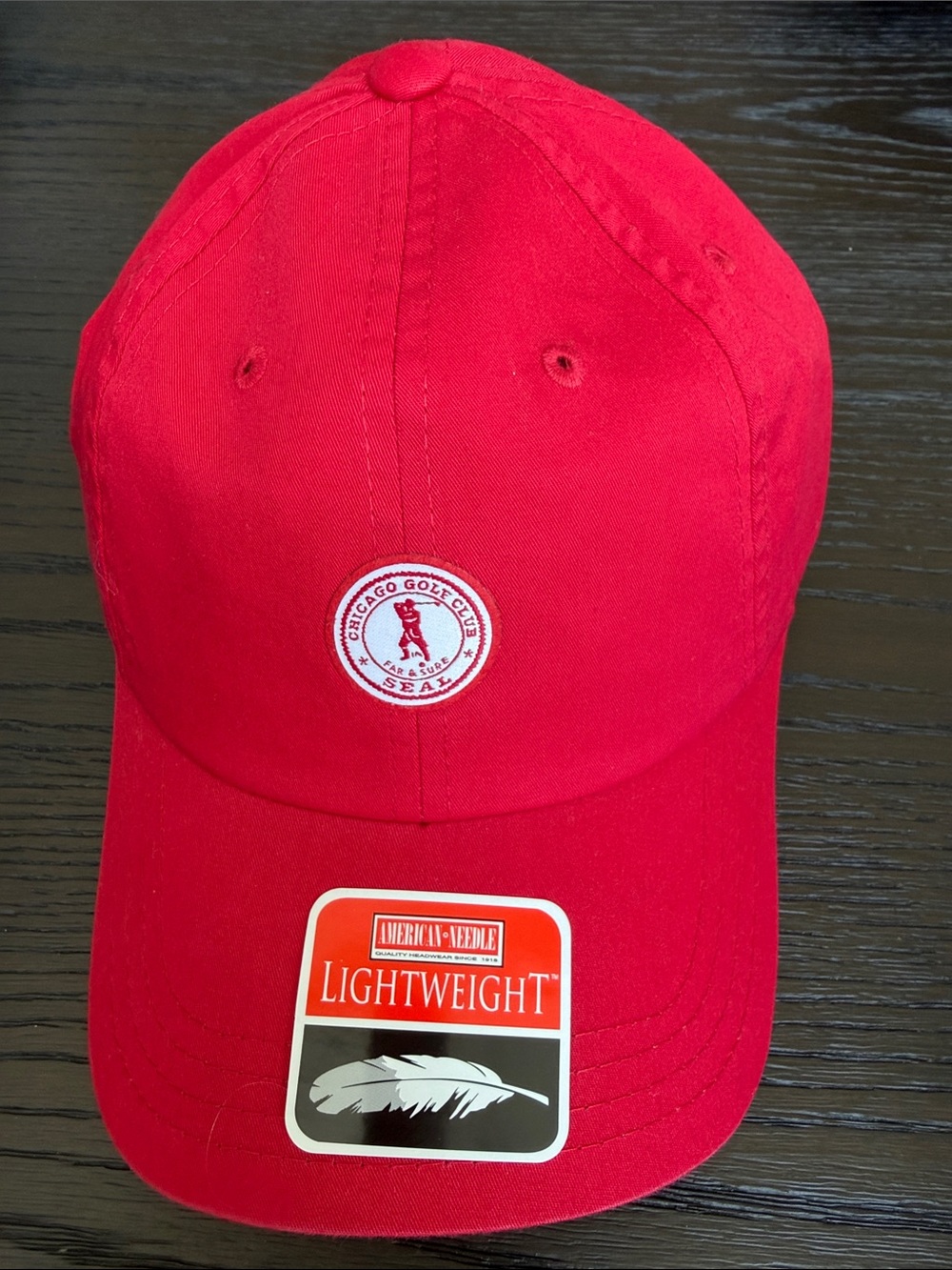 Chicago Golf Club American Needle Red Baseball Cap with Circular Badge